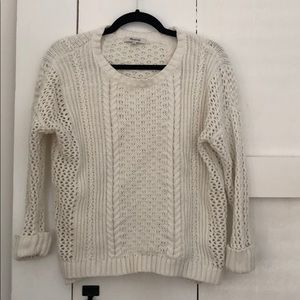 Madewell White Knit Sweater in Small